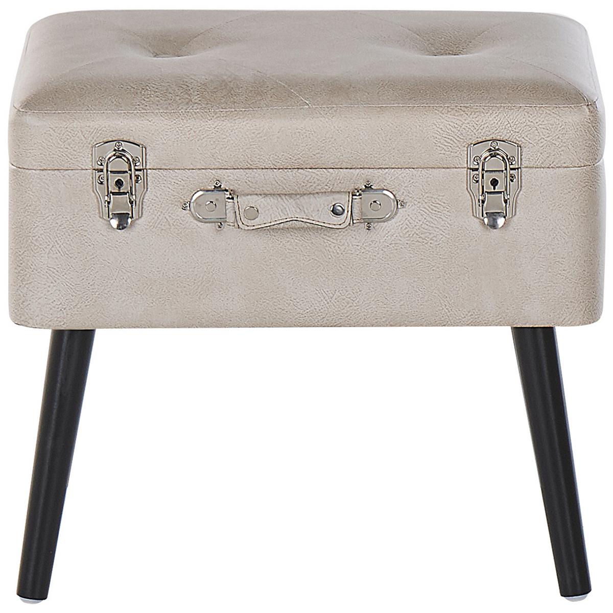 HOCKER Mallard 36/52/46 cm - Beige, Kunststoff/Textil (52/46/36cm) - Beliani