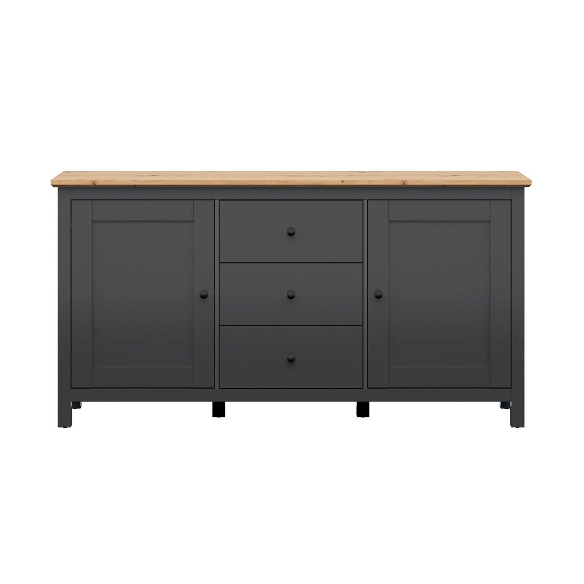 SIDEBOARD Duck Anthrazitgrau und Holz - Grau, Holzwerkstoff (186/96/44cm) - Petits-meubles