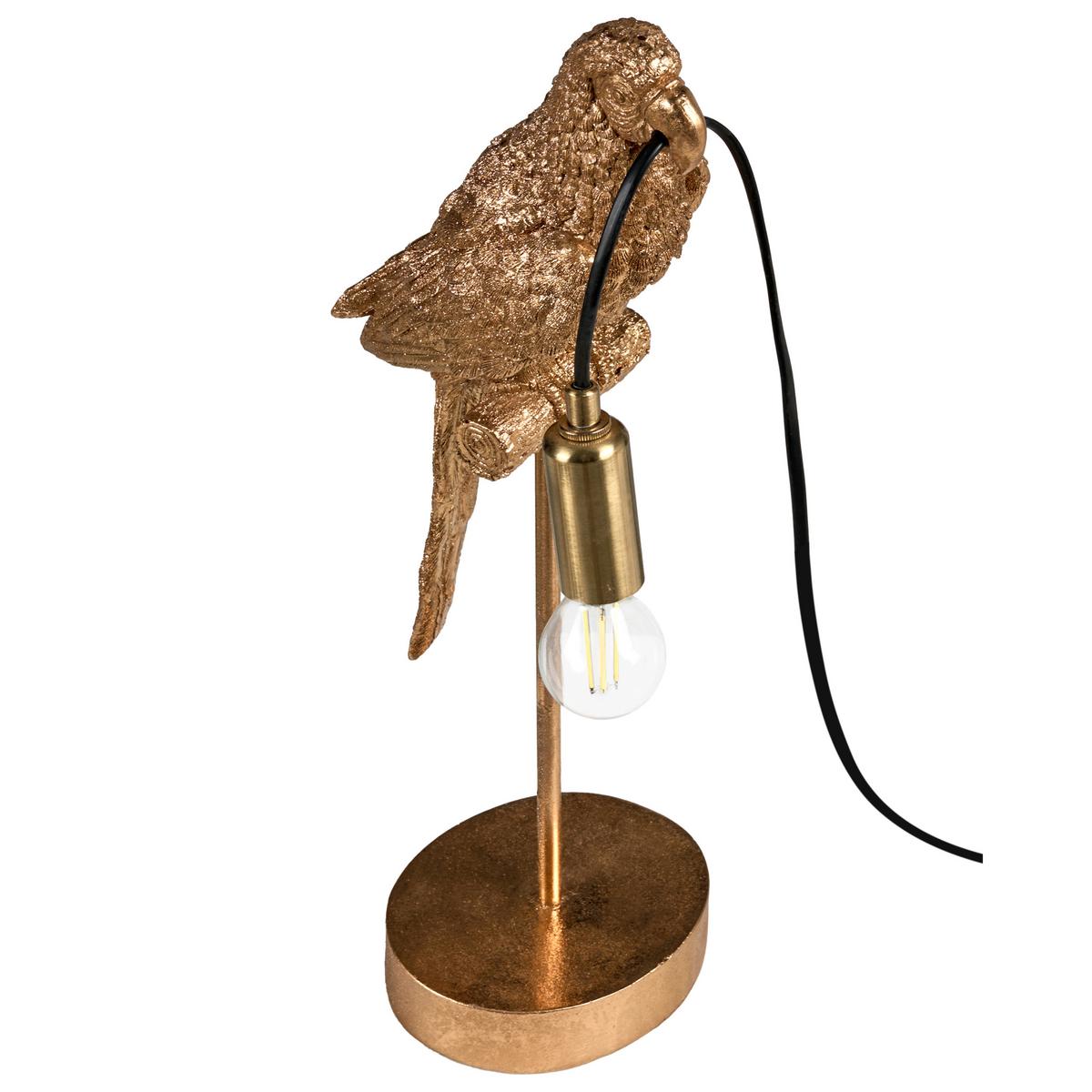 TISCHLAMPE Papagei Gold Sinatra - Messingfarben/Goldfarben, Kunststoff (14/17/46cm) - Beliani