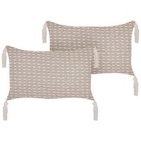 DEKOKISSEN 2er-Set Taupe 45/25 cm Hakone - Graubraun, Textil (45/25cm) - Beliani