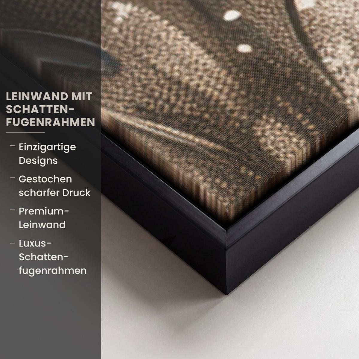 LEINWAND Bilder mit Rahmen - Blumen - Rosa - Modern - Beige - 80x120 - Beige, Textil (80/120cm) - MuchoWow