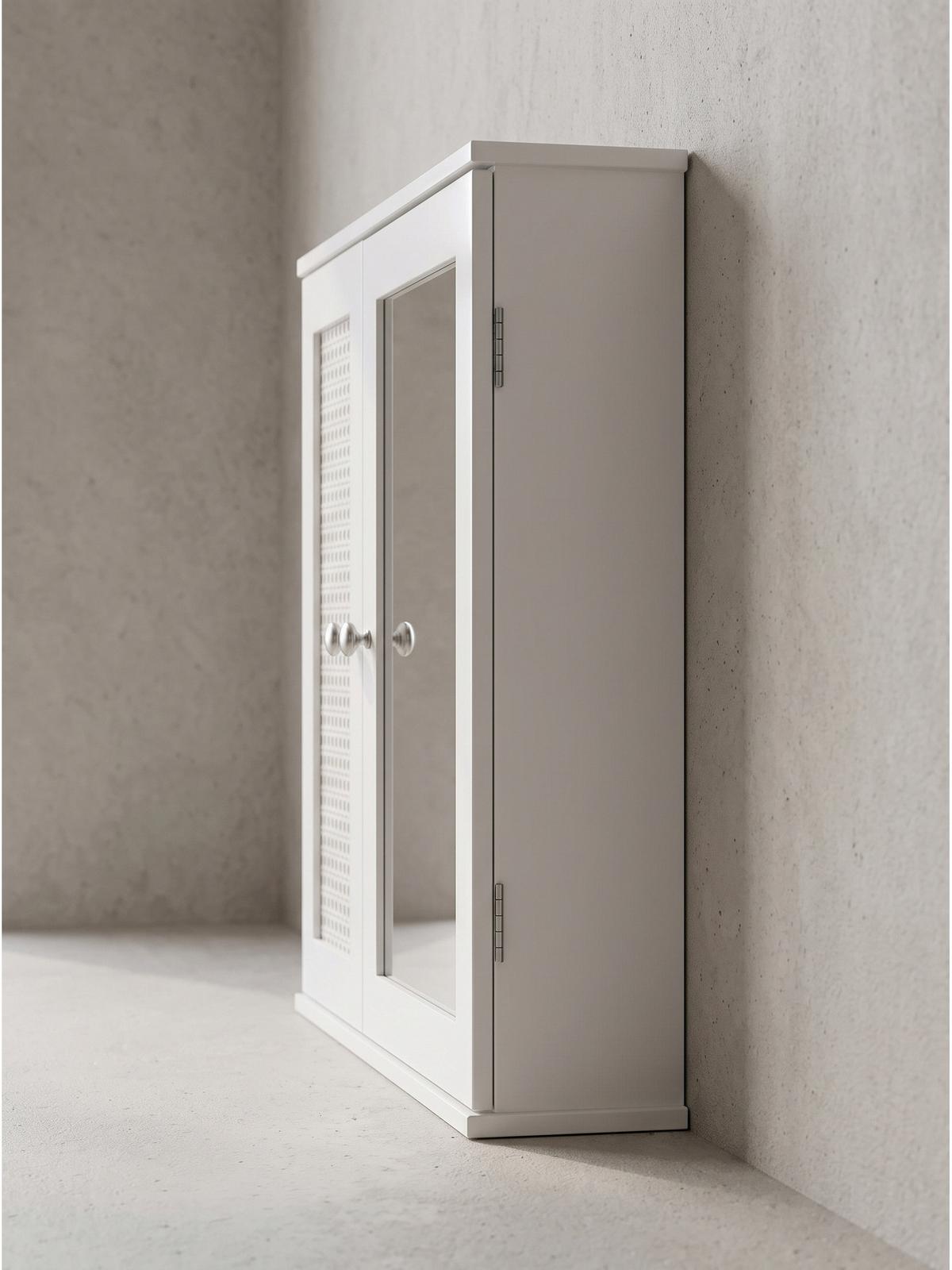 WANDSCHRANK ADOUR, MDF, mit Stauraum, Weiß, 60 x 15 x 50 cm - Weiß, Holzwerkstoff/Metall (60/50/15cm) - KADIMA DESIGN