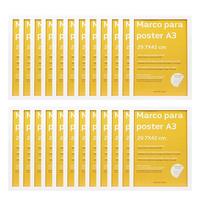 RAHMEN Set mit 24 aus MDF und Acrylglas Schutz und Aussteller für Fotografien, Bilder, Poster, Gemälde, Dekoration für Haus Farbe Weiß A3 - Weiß, Holz (29.7/3cm) - Nacnic