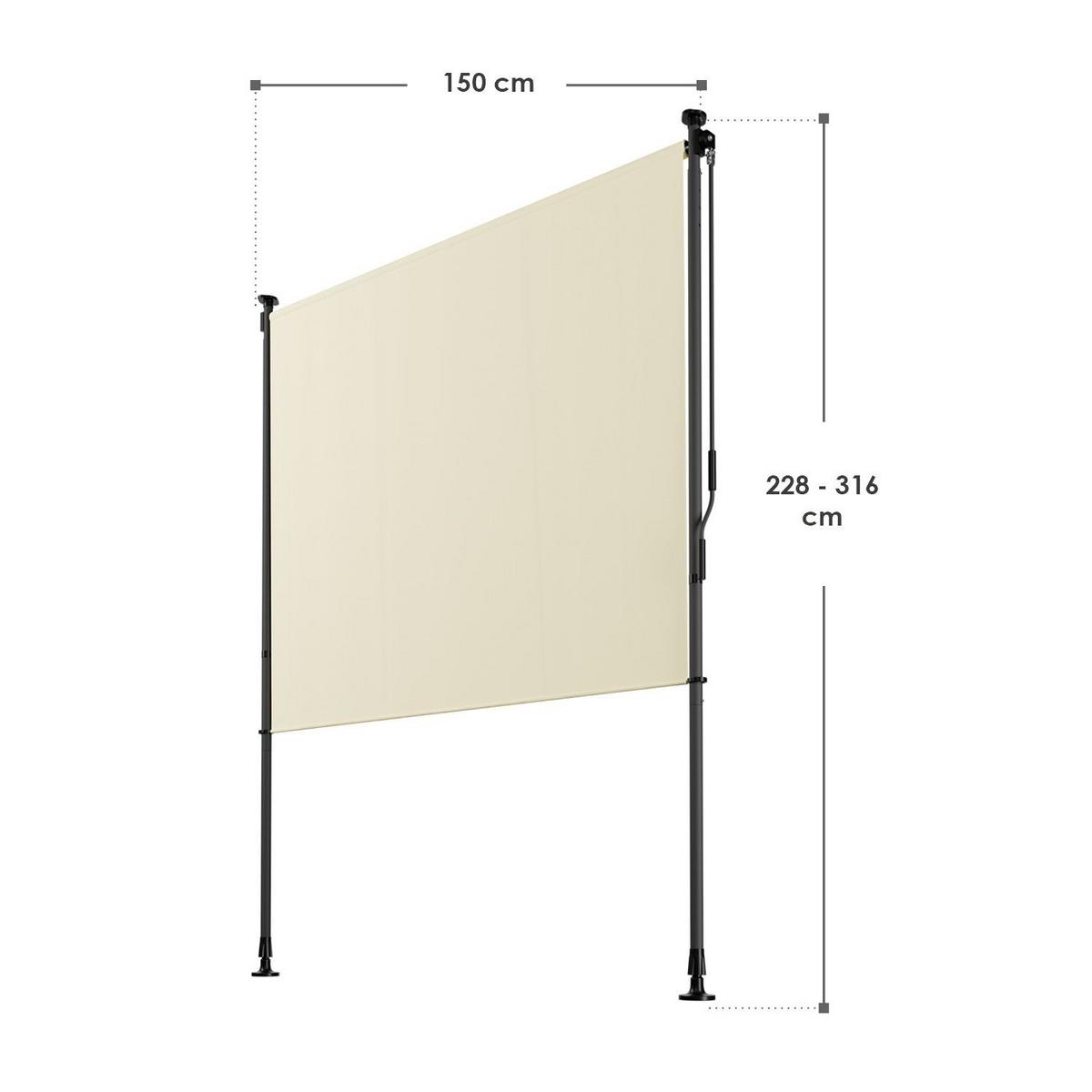 SENKRECHTMARKISE Barbados beige 150 x 310 cm - Beige, Textil (150/310cm) - Juskys