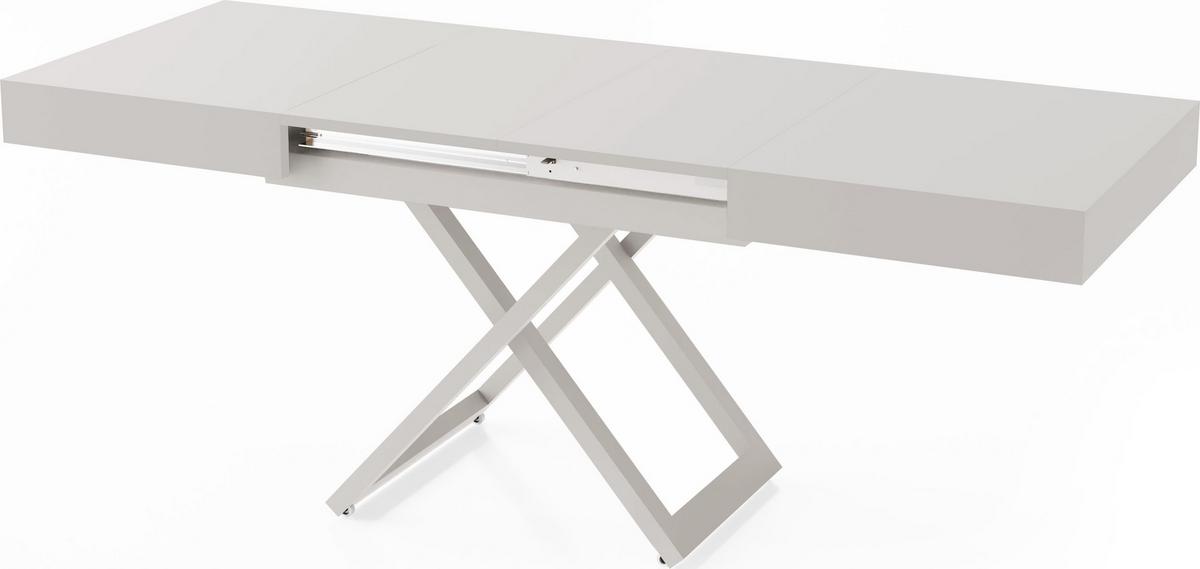 COUCHTISCH Cavetta U höhenverstellbar ausziehbar, Kaschmir Beige 120-200/80/27-76 cm - Kaschmir/Beige, Holzwerkstoff/Metall (80/120/76cm) - WFL GROUP