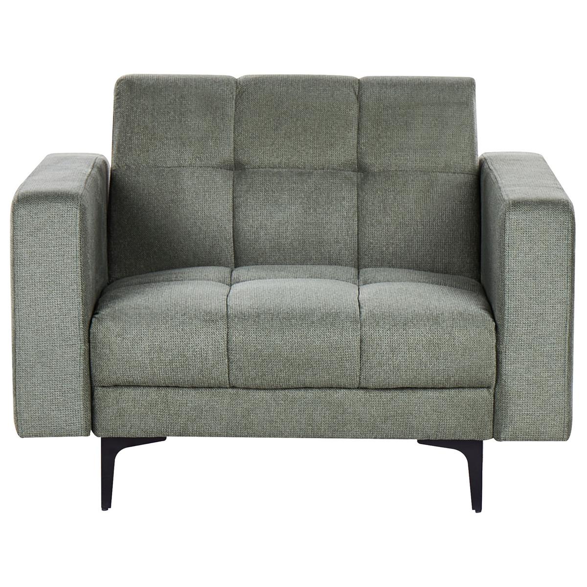 SESSEL Dunkelgrün Alnes - Dunkelgrün/Schwarz, Textil (110/77/89cm) - Beliani
