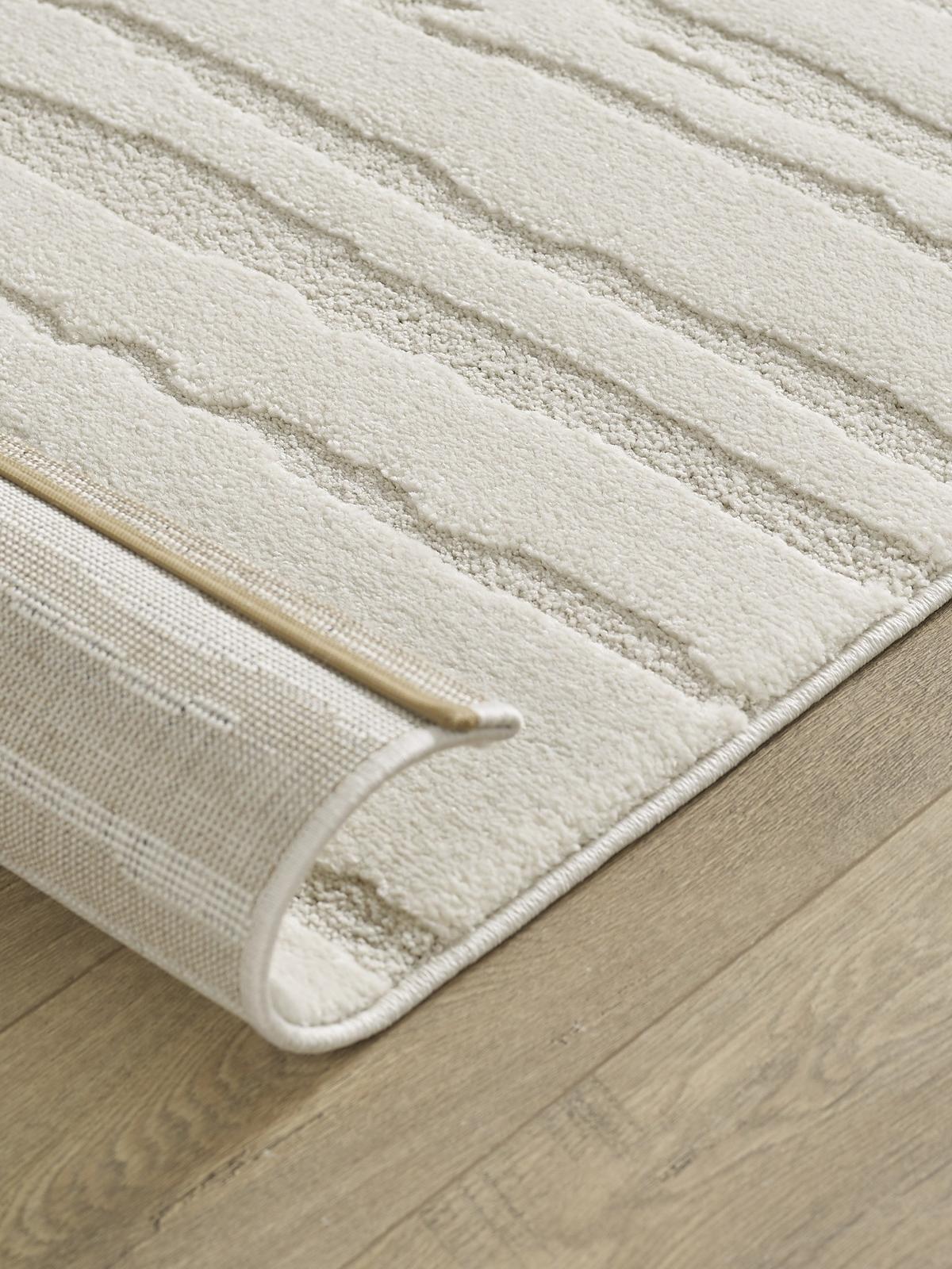 KURZFLORTEPPICH Abstrakt CETINA Polypropylen Creme 140 x 200 cm - Beige, Textil (140/200cm) - KADIMA DESIGN