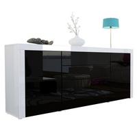 SIDEBOARD La Paz Schwarz Hochglanz / Weiß Hochglanz - Schwarz Hochglanz, Holzwerkstoff (167/72/35cm) - Vladon