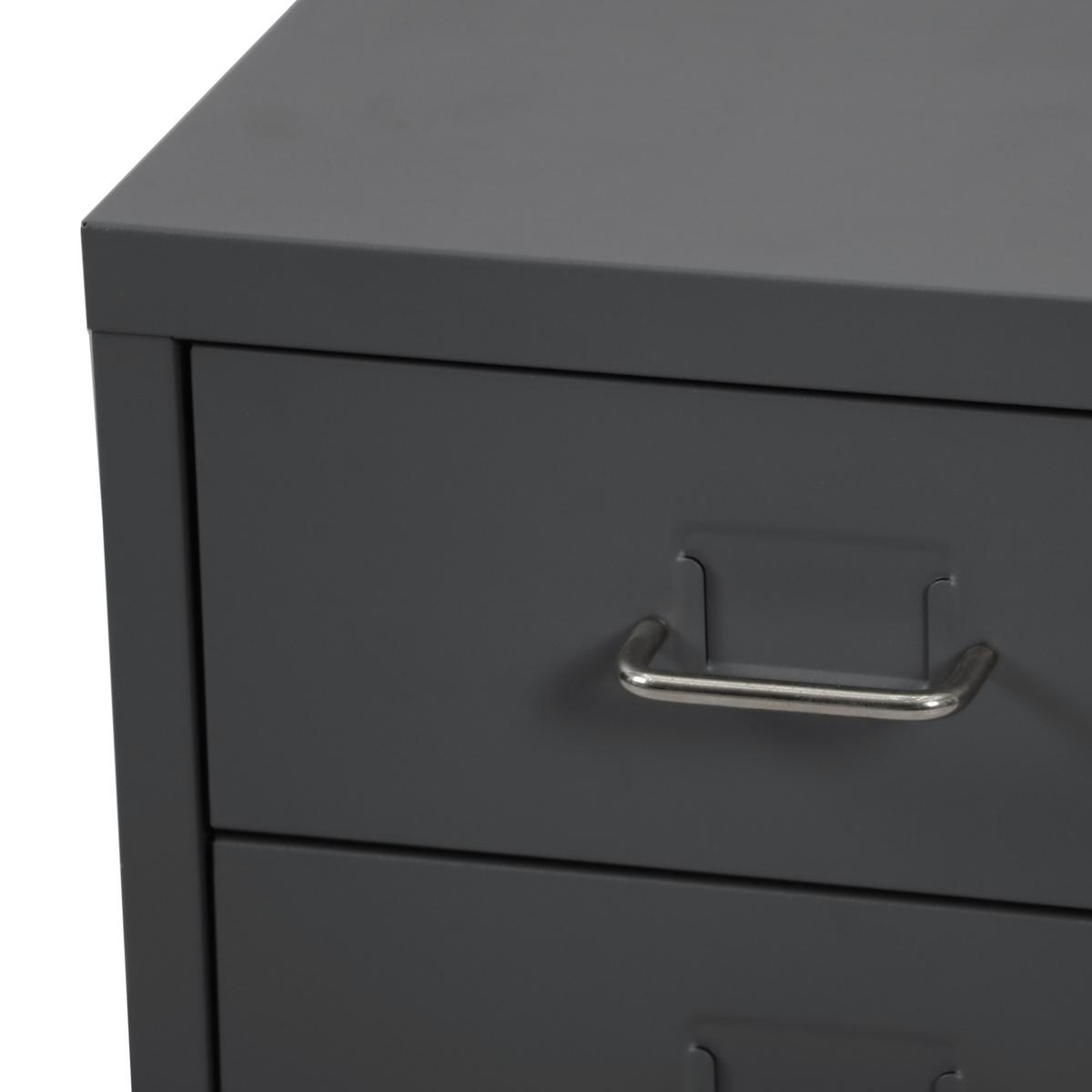ROLLCONTAINER Kökar - Grau, Metall (28/48/41cm) - [en.casa]