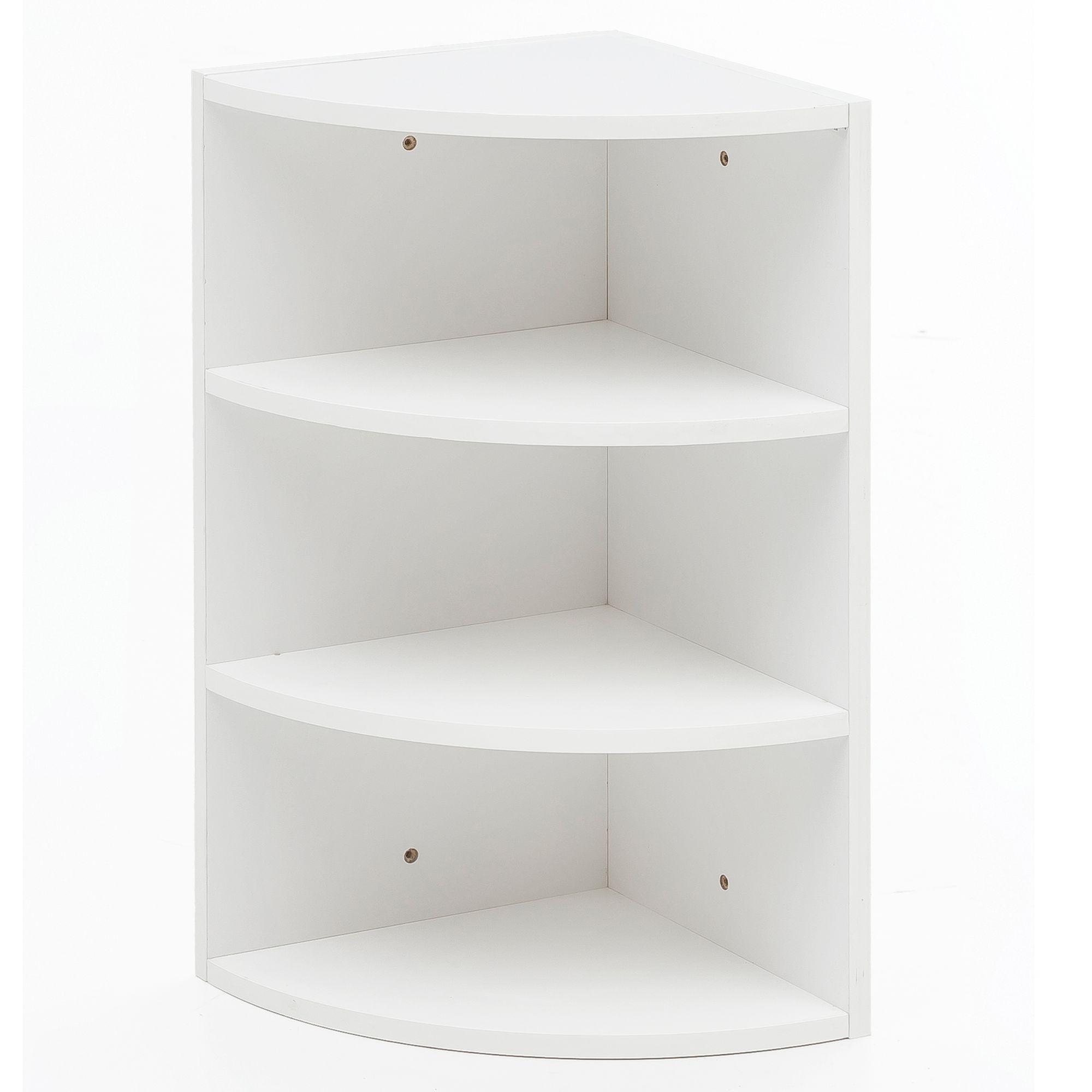 ECKREGAL NIDDA MDF Runder Front Modern, Weiß 30x30x60 cm - Weiß, Holz (30/60/30cm) - KADIMA DESIGN