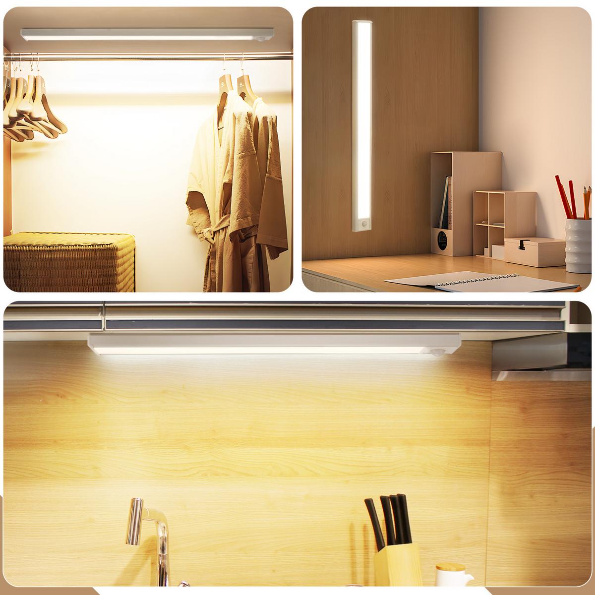 SCHRANKLEUCHTE LED Stralhügel 4/1/40 cm (2er-set) - Silberfarben, Metall (40/4/1cm) - ZMH