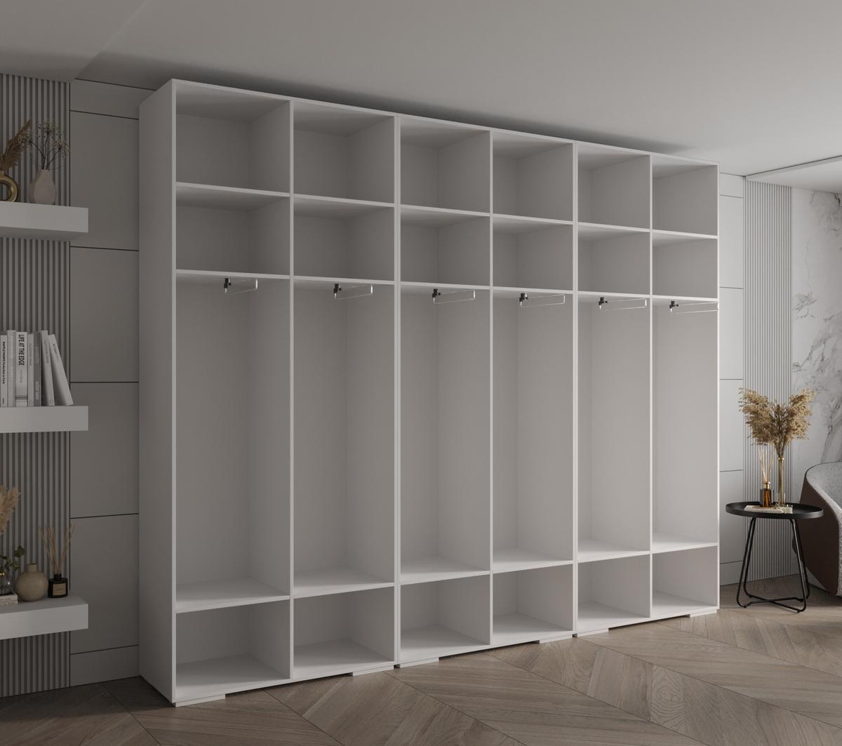 DREHTÜRENSCHRANK 236.7/300/47 6-türig - Goldfarben/Weiß, Holz/Metall (300/236.7/47cm) - MÖBEL KRYSPOL