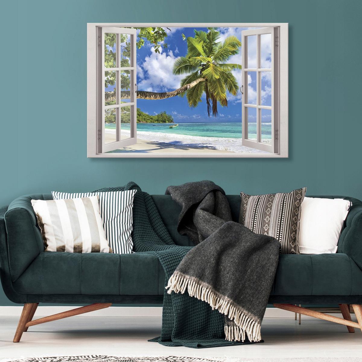 BILDER auf Leinwand Strand Meer Modern 120x80 - Multicolor, Holzwerkstoff (120/80cm) - Wallarena