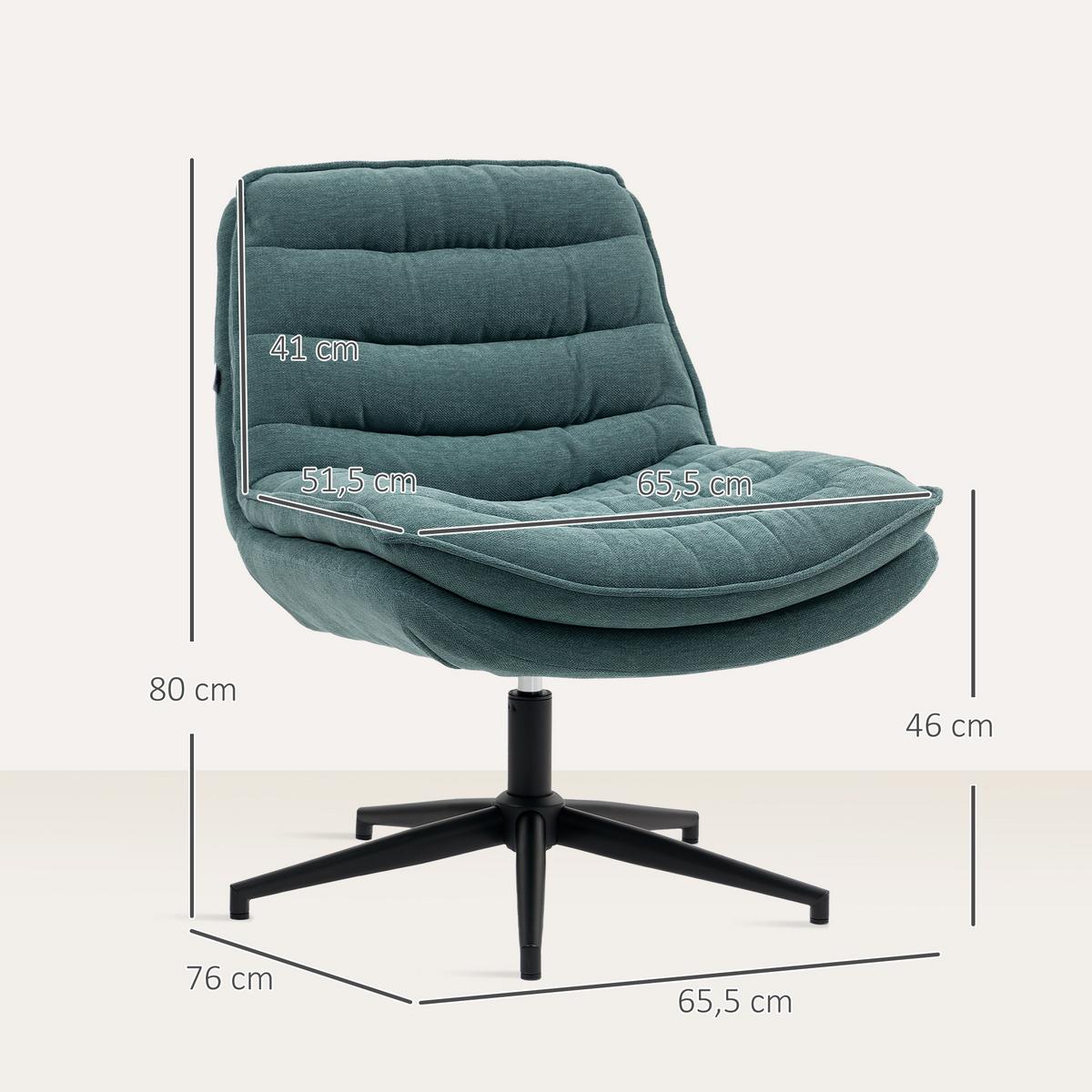 BÜROSTUHL Polyester Schaumstoff Dunkelgrün - Dunkelgrün, Kunststoff (65.5/80/76cm) - HOMCOM