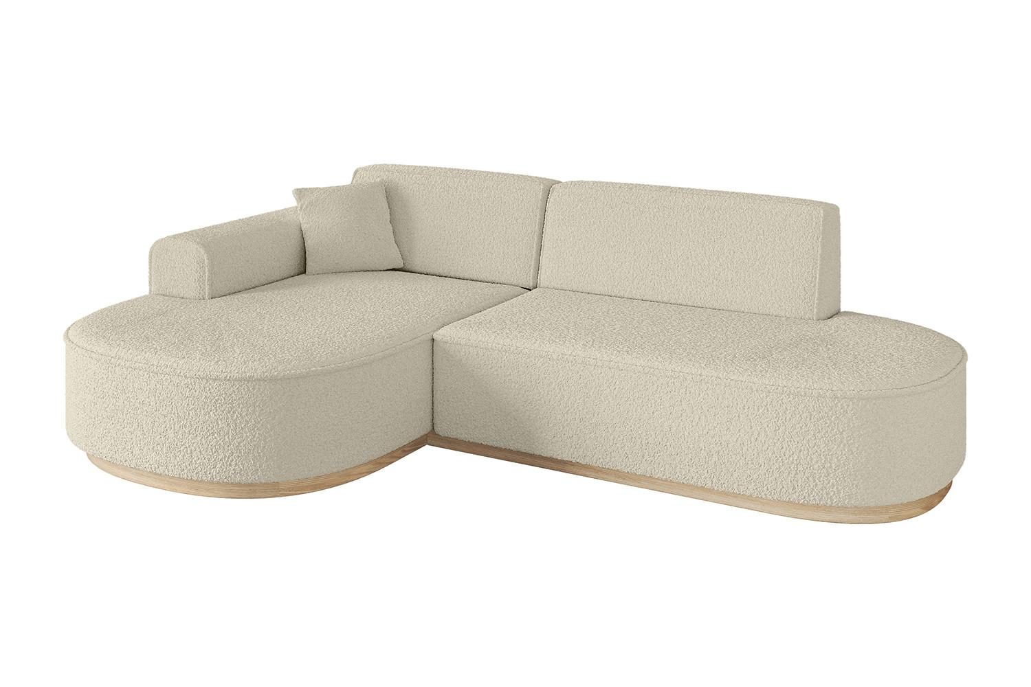ECKSOFA Ottomane Links MARI-L1-v1 - 243x171x83 cm Beige Bouclé - Beige, Holzwerkstoff/Textil (243/171cm) - ALTDECOR