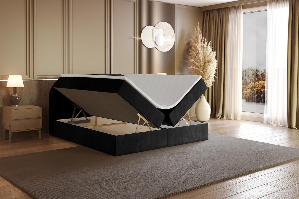 BOXBETT mit Matratze H3 und Lattenrost - NOX - 180x200 - Schwarz Casablanca - Schwarz, Holzwerkstoff/Kunststoff (180/200cm) - ALTDECOR