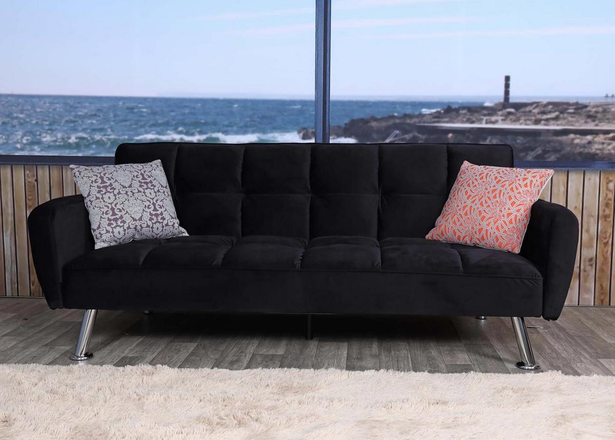 SOFA Schwarz - Schwarz, Textil (203/81/93cm) - MCW