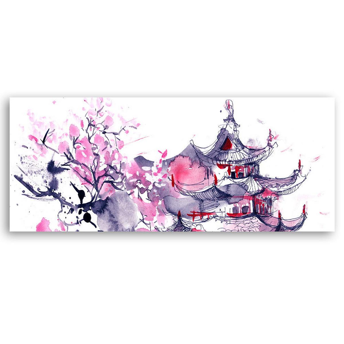 KUNSTDRUCK Rosa 90/30 cm - Pink, Textil (90/30cm) - KUNSTLOFT