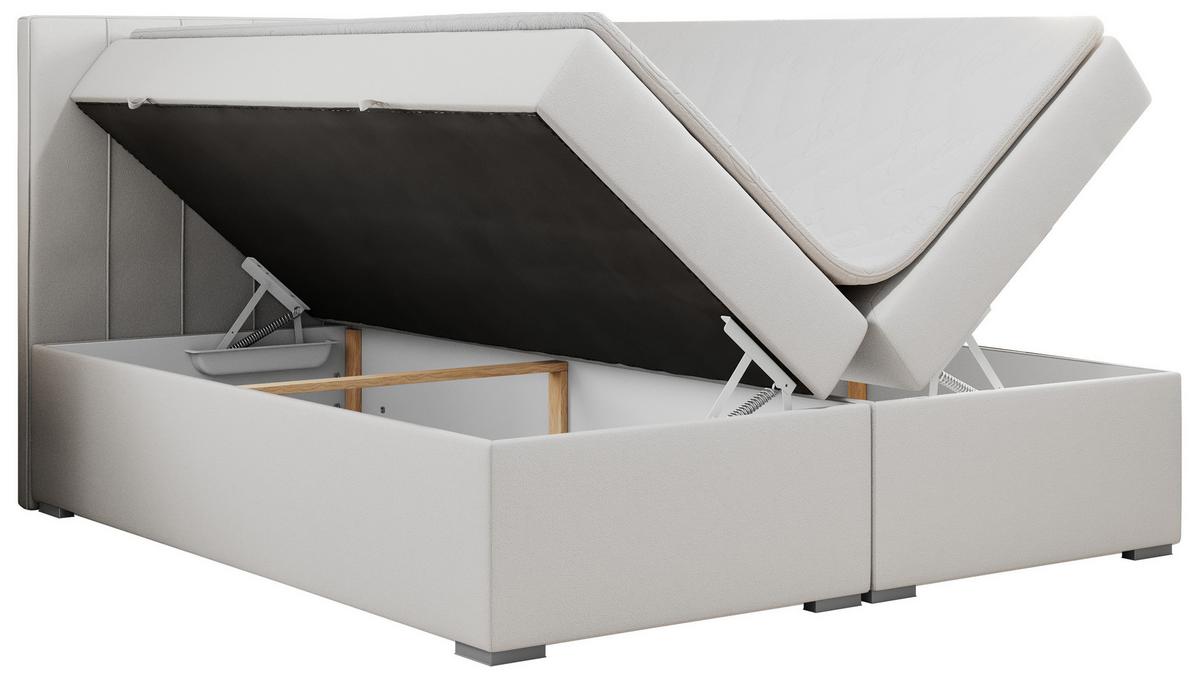 BOXBETT ALLY 120/200 Weiß Kunstleder - H3 - Weiß, Holz/Textil (120/200cm) - MKS