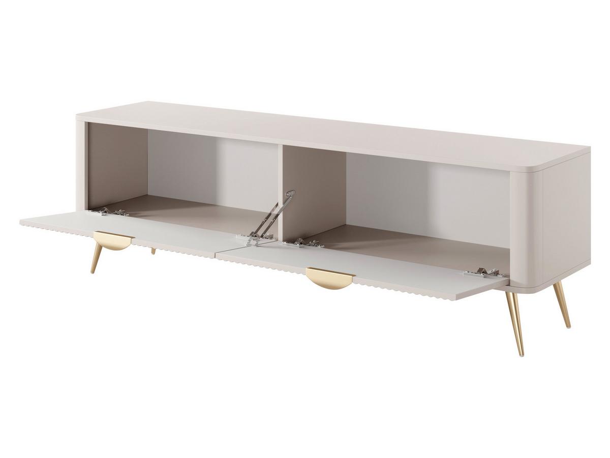TV-ELEMENT Lante 2D - Goldfarben/Weiß, Holzwerkstoff/Metall (164/52/38cm) - MIRJAN24