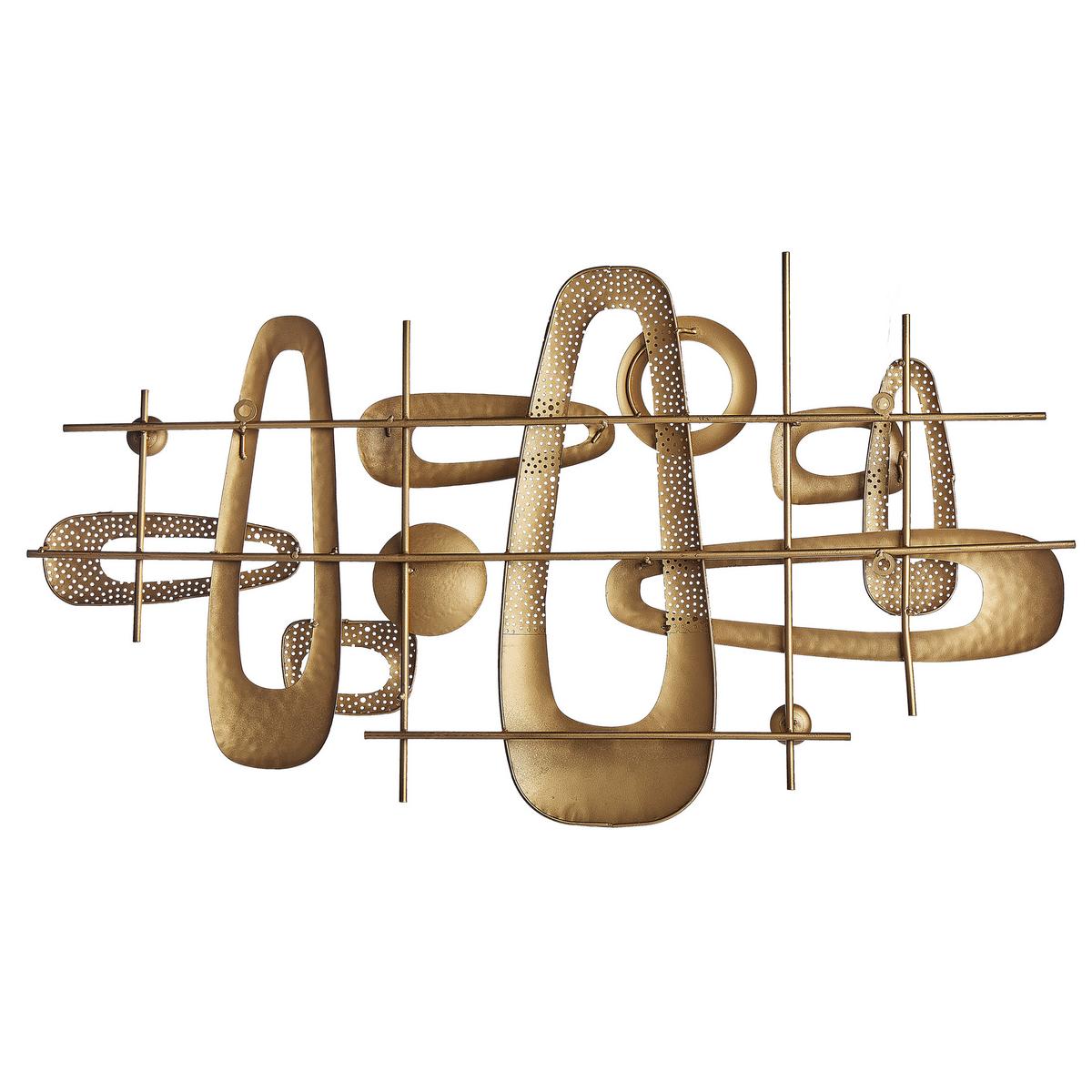WANDDEKORATION Metall gold Manganese - Goldfarben, Metall (90/50/5cm) - Beliani