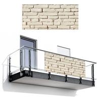 BALKON-SICHTSCHUTZ Ziegel - Wand - Licht - Weiß Witterungsbeständig 200x90 cm - Creme, Kunststoff (200/90cm) - MuchoWow
