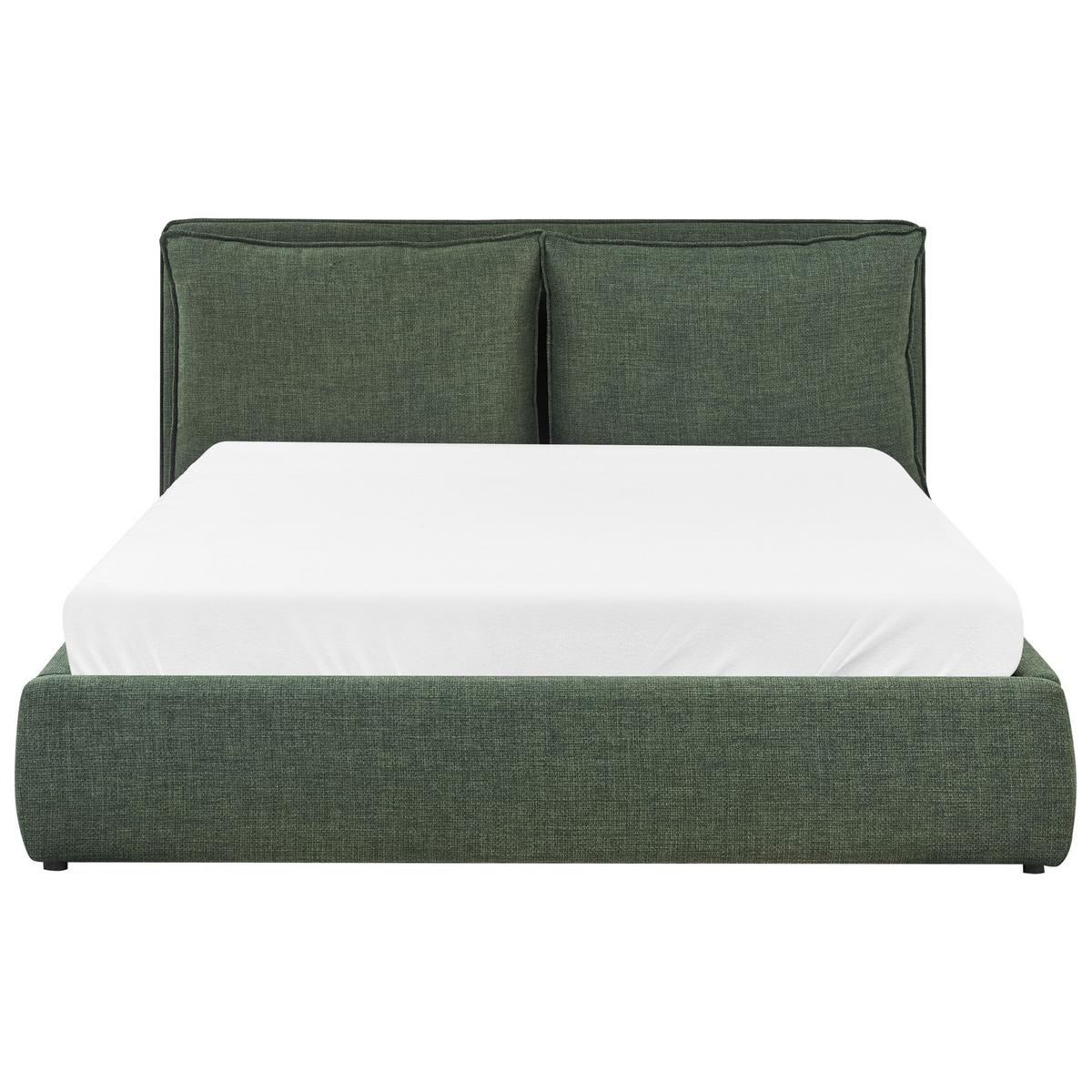 BETT mit Stauraum 160/200 cm Grün Bajonna - Grün, Textil (160/200cm) - Beliani
