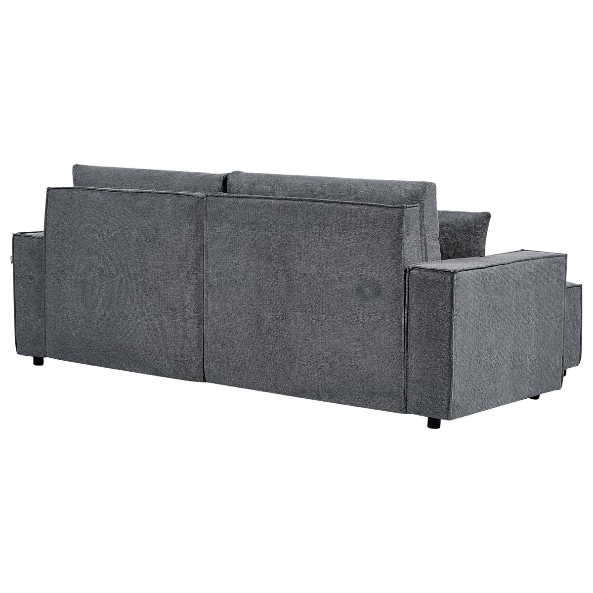 3-SITZER-ECKSOFA dunkelgrau linksseitig mit Schlaffunktion Stauraum Karila - Dunkelgrau, Textil (250/150cm) - Beliani