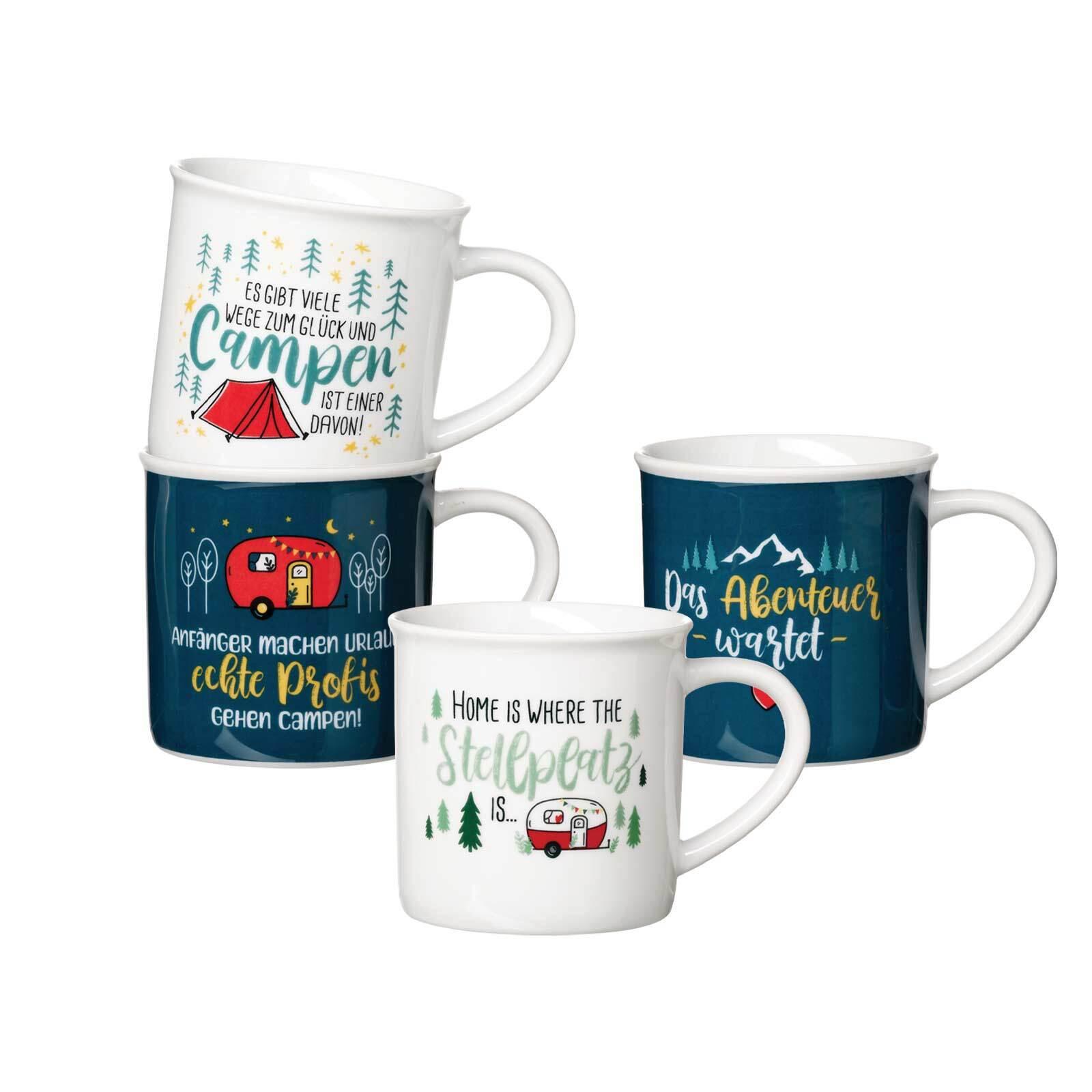 KAFFEEBECHER-SET Camping bunt 360 ml 4-tlg. - Multicolor, Keramik (0.36L) - Ritzenhoff Breker