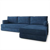ECKSOFA ANKO modulares Boneless Sofa mit Schlaffunktion Blau Kordstoff - Blau, Textil (270/160cm) - MASSENO