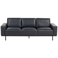 3-SITZER-SOFA Kunstleder schwarz Sovik - Schwarz, Kunststoff/Textil (215/72/87cm) - Beliani