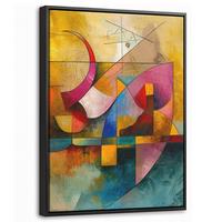 LEINWAND Bilder mit Rahmen - Kunst - Abstrakt - Modern - 30x40 - Gelb, Textil (30/40cm) - MuchoWow