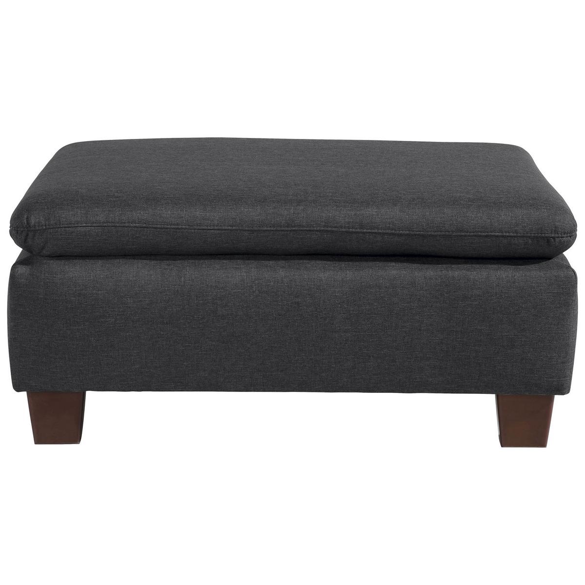 POLSTERHOCKER Kaylil Flachgewebe graphit - Graphitfarben, Kunststoff (90/43/60cm) - 58aufmkessel