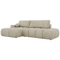 ECKSOFA LORAN L Beige Velvet - Links - Beige/Schwarz, Kunststoff/Textil (170/292cm) - MKS