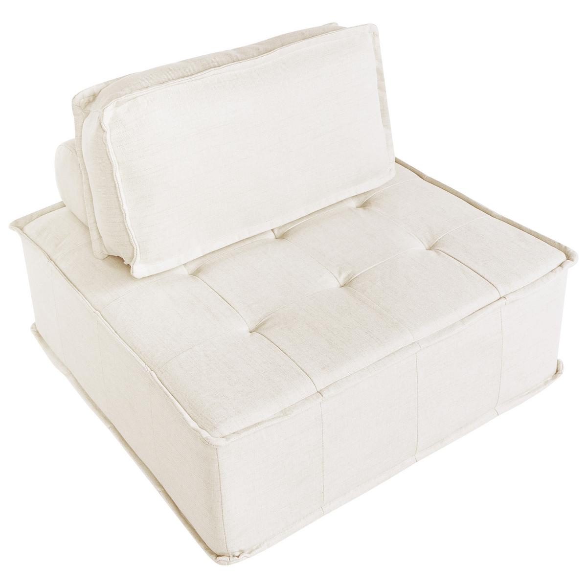 3-SITZER-MODULSOFA Stoff Cremeweiß Tibro - Creme, Textil (300/82/100cm) - Beliani