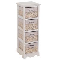 KOMMODE MIT 4 KORBSCHUBLADEN Weiß - Weiß, Holz (25/74/28cm) - MCW