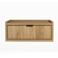NACHTTISCH Nordiva 1S Hikora Natur 40/21/35 cm – Hängend - Schwarz/Naturfarben, Holzwerkstoff/Metall (40/21.5/35cm) - AX Living