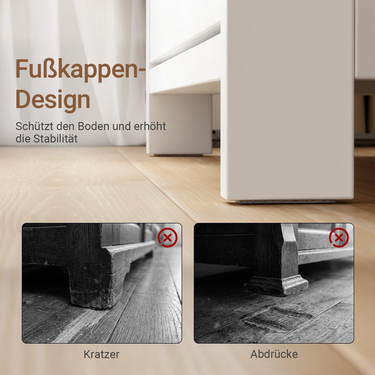 NACHTTISCH 4-in-1 Ladefunktion mit Schublade und Ablage, Weiß 45x38x55,5cm - Weiß, Holzwerkstoff (45/55/38cm) - SoBuy