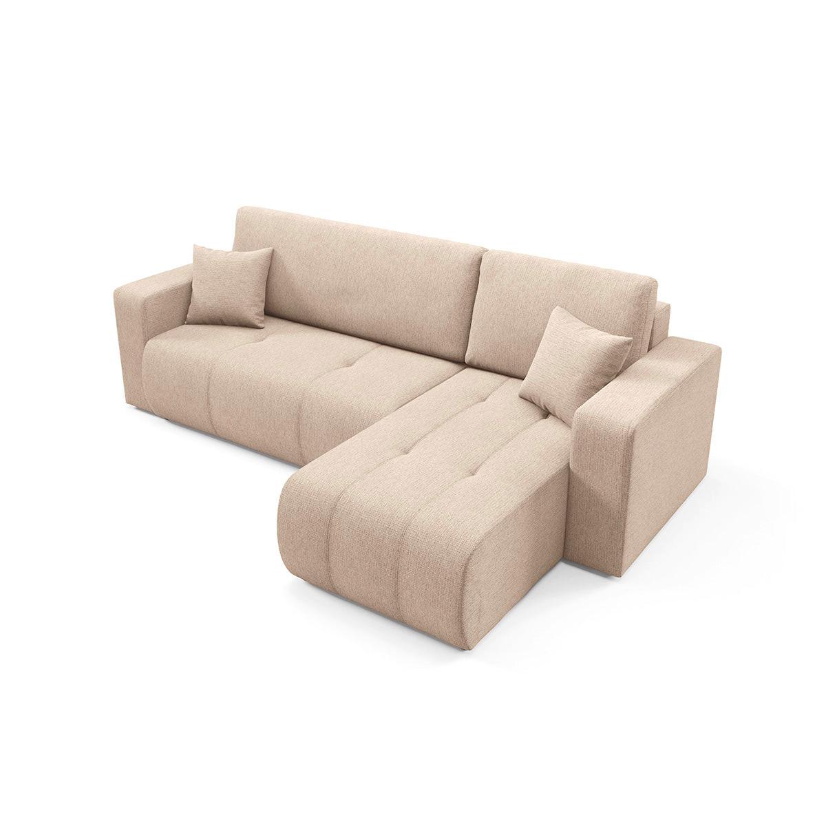 ECKSOFA Vasco 3 Sitzplätze Beige - Beige, Holz (247/145cm) - Petits-meubles