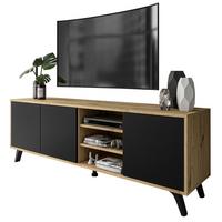 TV-ELEMENT SANAYI III Eiche Artisan/Schwarz - Schwarz, Holzwerkstoff (156/54/38cm) - Lookway
