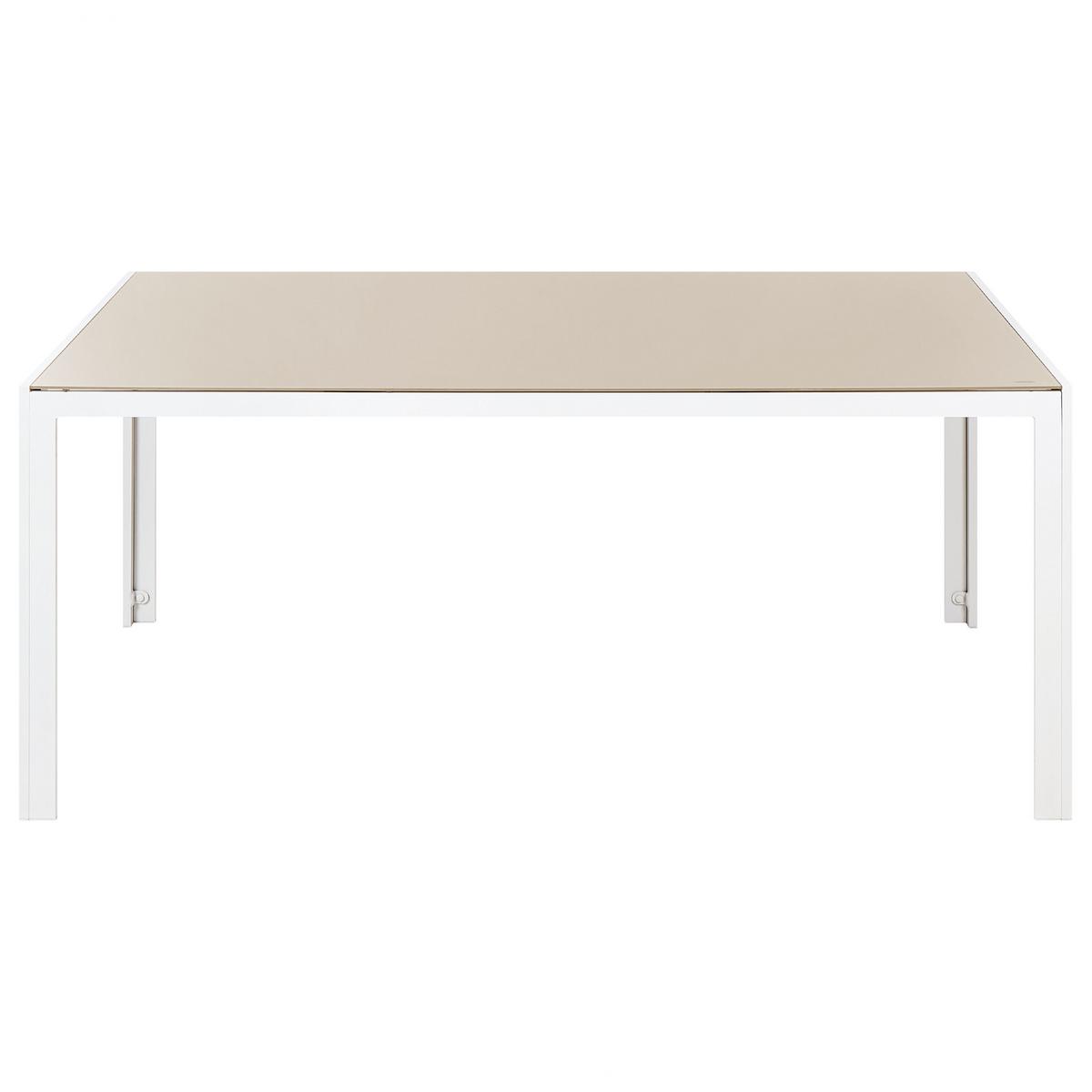 GARTENMÖBEL SET 6-Sitzer Aluminium beige Catania - Beige/Weiß, Metall - Beliani
