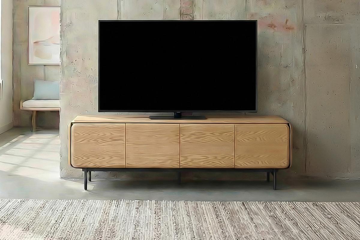 LOWBOARD AVRIL Braun Eiche - Schwarz/Braun, Holzwerkstoff/Metall (200/56/40cm) - KAWOLA