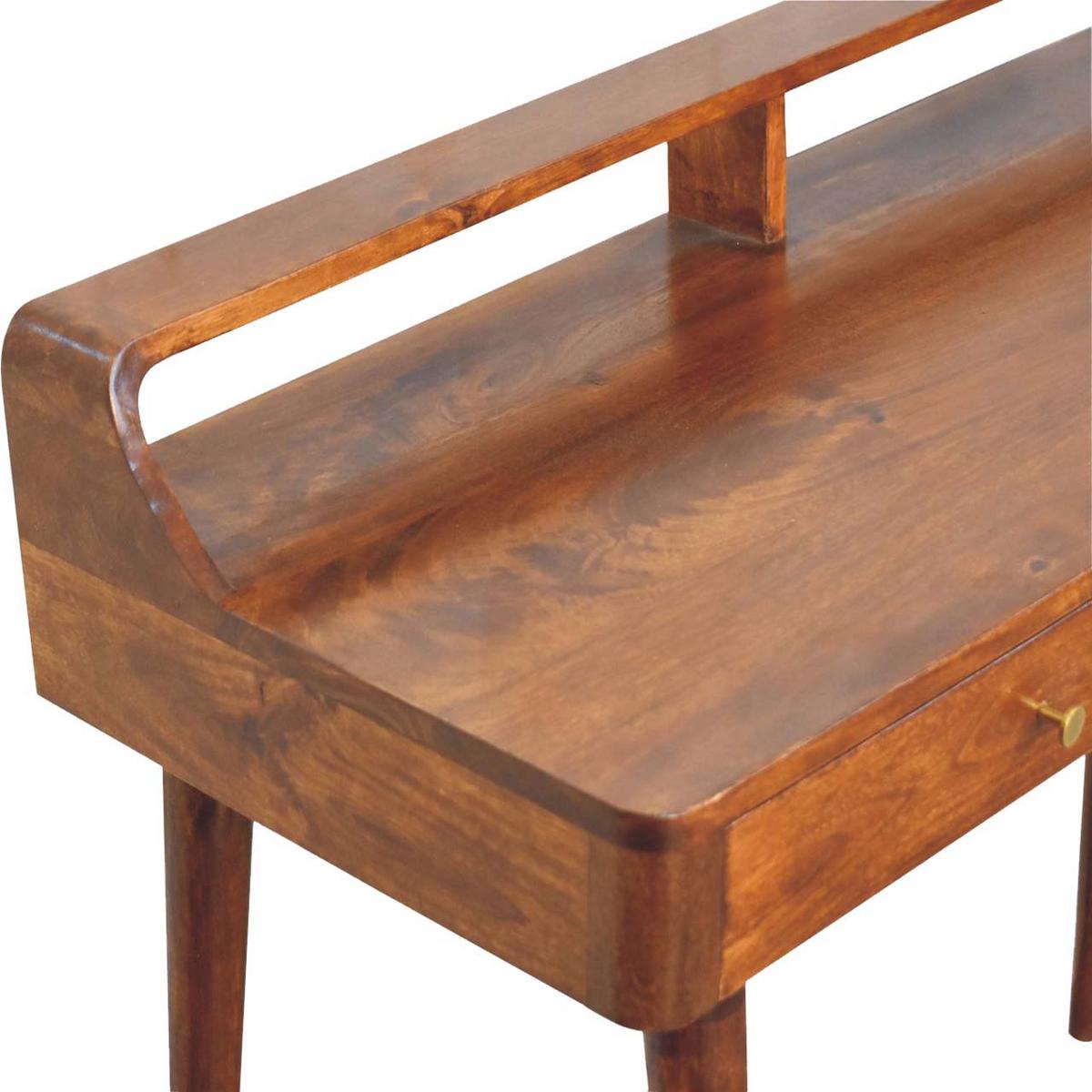 KONSOLE Elevated Kastanie, 2 Schubladen, Dunkelbraun - Dunkelbraun/Messingfarben, Mangoholz/Holz (45/100/88cm) - Artisan Furniture
