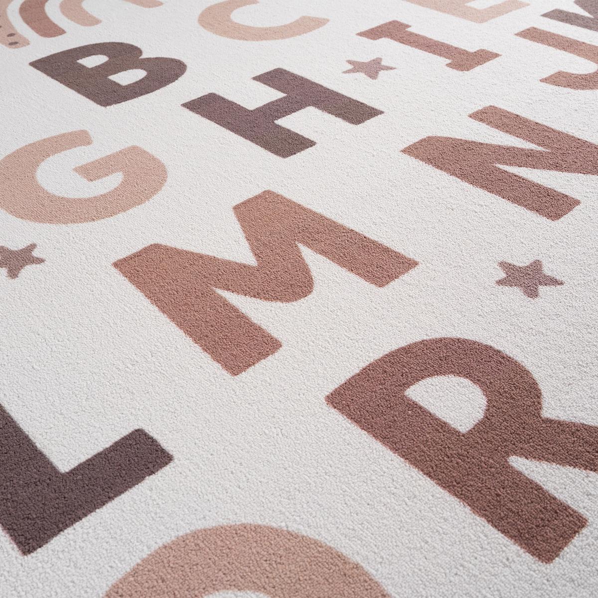 SPIELTEPPICH Waschbar TINO in Creme, mit Alphabet-Motiv, 120 x 170 cm - Beige, Textil (170/120cm) - KADIMA DESIGN