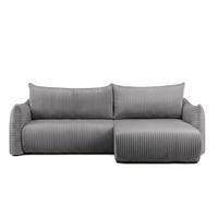 ECKSOFA Mailand Mit Schlaffunktion - Dunkelgrau, Holzwerkstoff/Textil (260/154cm) - Fun Möbel