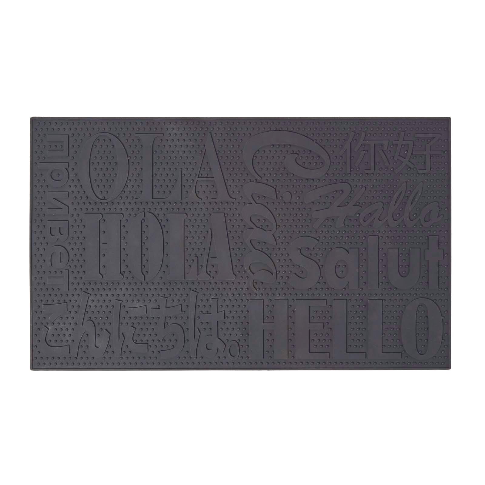 FUSSMATTE Hello, 46/76 cm - Schwarz, Kunststoff (46/76cm) - Homescapes