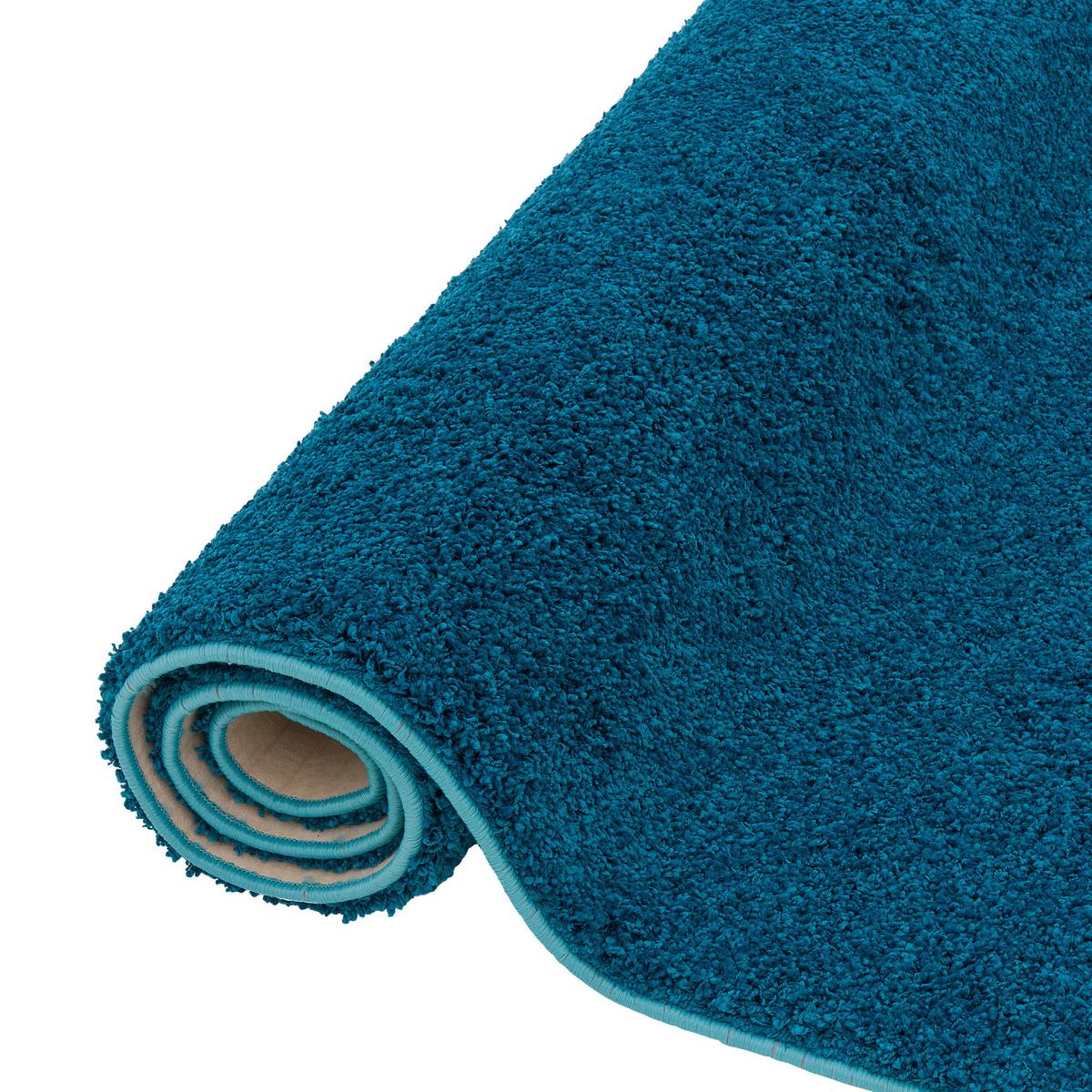 LUXUS HOCHFLOR LANGFLOR LÄUFER TEPPICH MILANO - Petrol, Textil (100/100cm) - Snapstyle