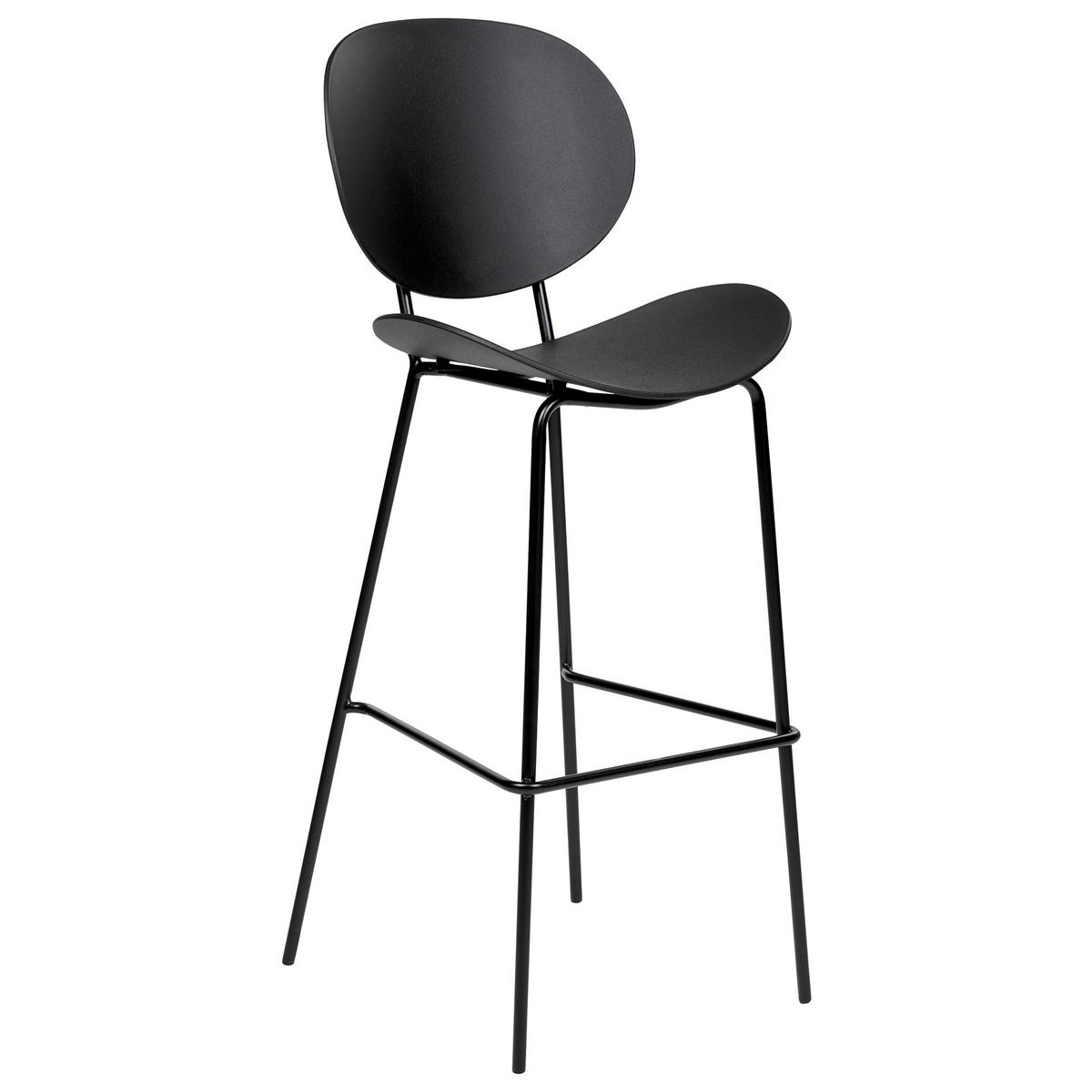 BARSTUHL 2er-Set Kunststoff schwarz Shonto - Schwarz, Kunststoff (52/116/48cm) - Beliani
