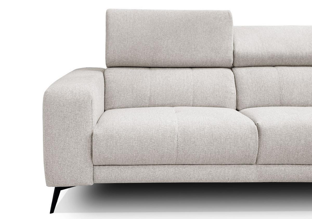 ECKSOFA MORELLO 5-Sitzer, creme - Creme/Schwarz, Holzwerkstoff/Textil (287/228cm) - Wozimo