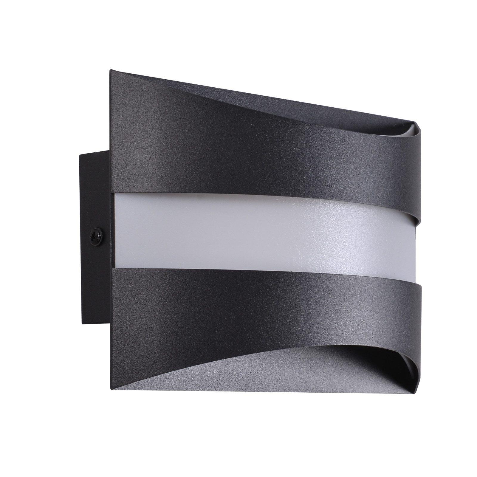 LED WANDLEUCHTE BUSH Ⅲ 21/13/8 cm - Schwarz, Metall (13/8/21cm) - Nettlife